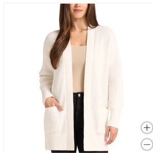 Max & Mia Women's Cotton Cardigan White Size XXL